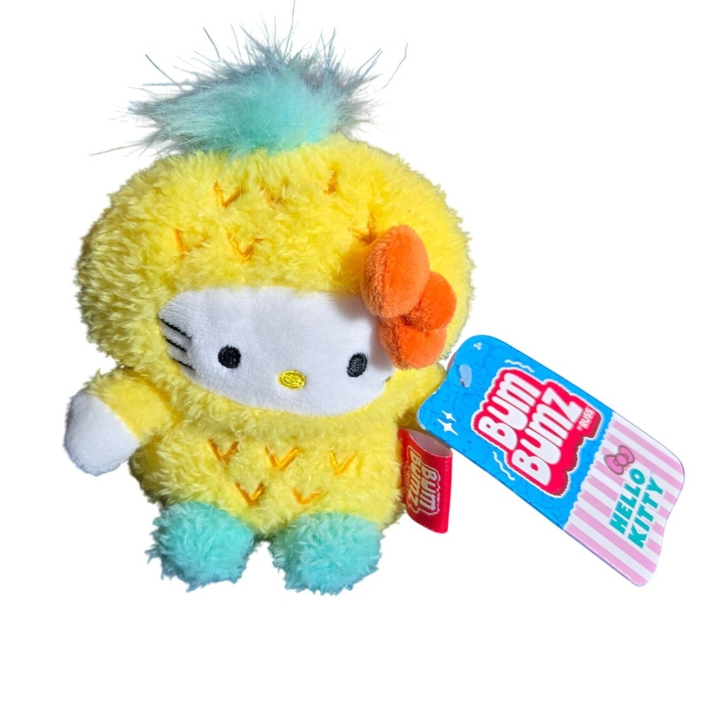 Sanrio Hello Kitty Bum Bumz Pineapple Plush NWT Fruit Stuffed Animals Kawaii